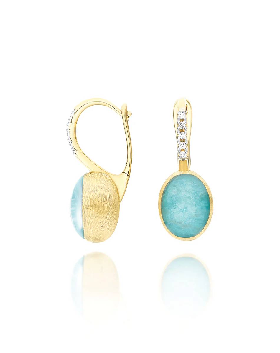 Orecchini Donna Nanis Oro Giallo 18 KT Diamanti e amazonite OS1-609